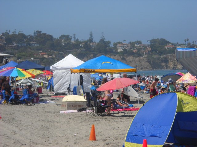 Tent City at La Jolla Shores beach 4th of July weekend.