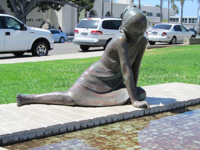 Statue in Front of the Museum of Contemporary Art in La Jolla.