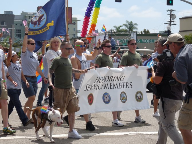Members of the military out and proud San Diego PRIDE July 16, 2011