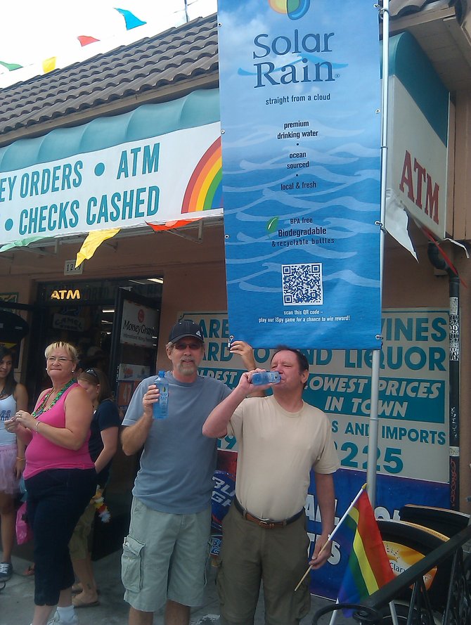 Pride attendee's loving San Diego's new 'ocean sourced' SolarRain water!
