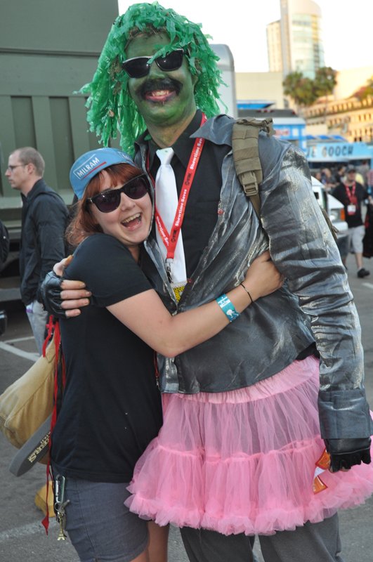 Old Gregg from the Mighty Boosh and a young lass