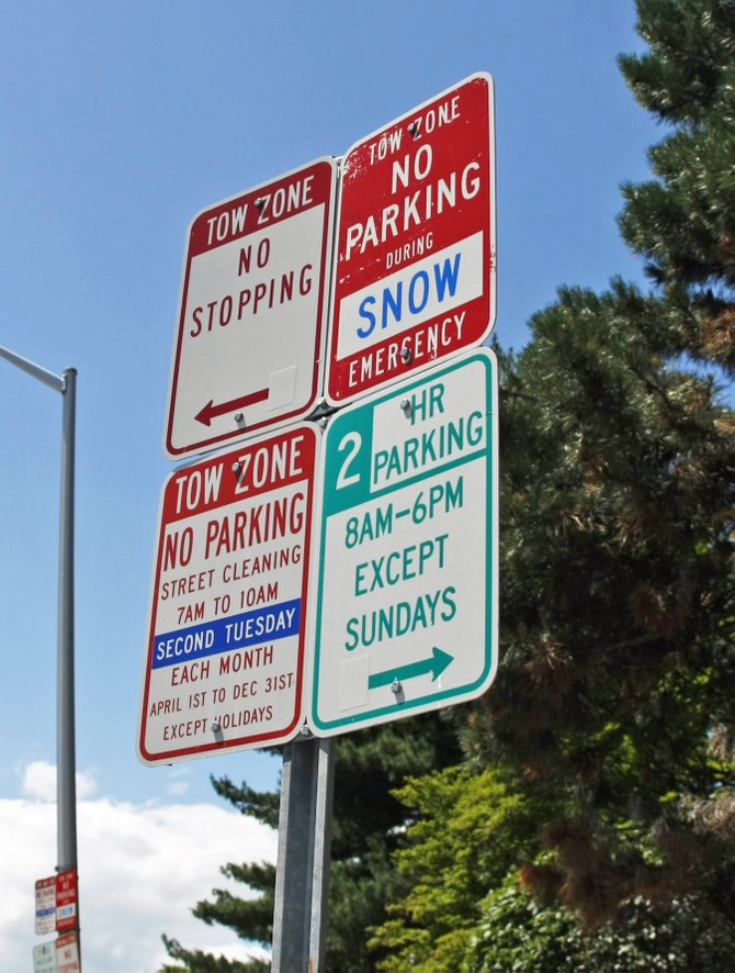 Confusing street sign in Cambridge.  Where can I park?