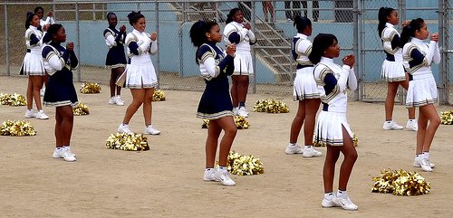 Morse cheerleaders pump up the visiting crowd