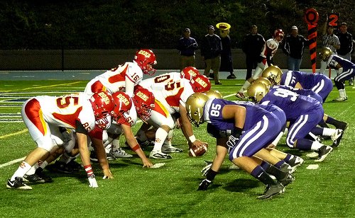 Cathedral Catholic’s offense lines up against St. Augustine’s defense