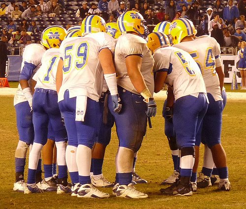 Mira Mesa in the offensive huddle