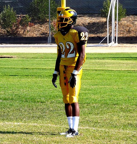 Mission Bay running back Anthony Magee awaits the opening kickoff