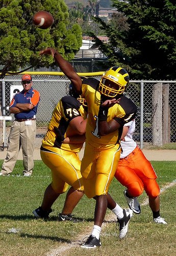 Mission Bay quarterback Nate Long throws a pass