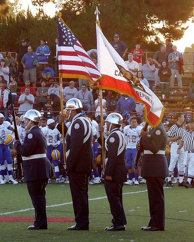 The Vista High Air Force Jr. ROTC presented the flag before the National Anthem