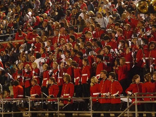 The Vista Regimental Band having some fun in the stands