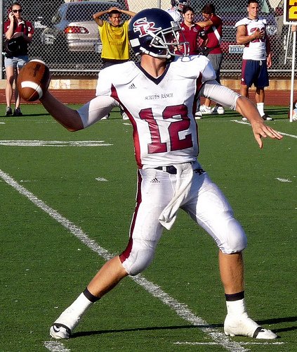 Scripps Ranch quarterback Jake Fish lets a pass fly