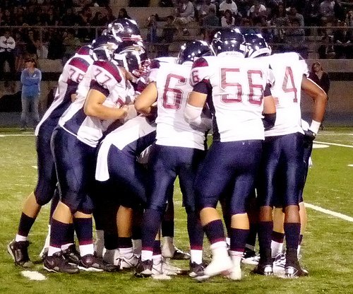 Steele Canyon in the offensive huddle