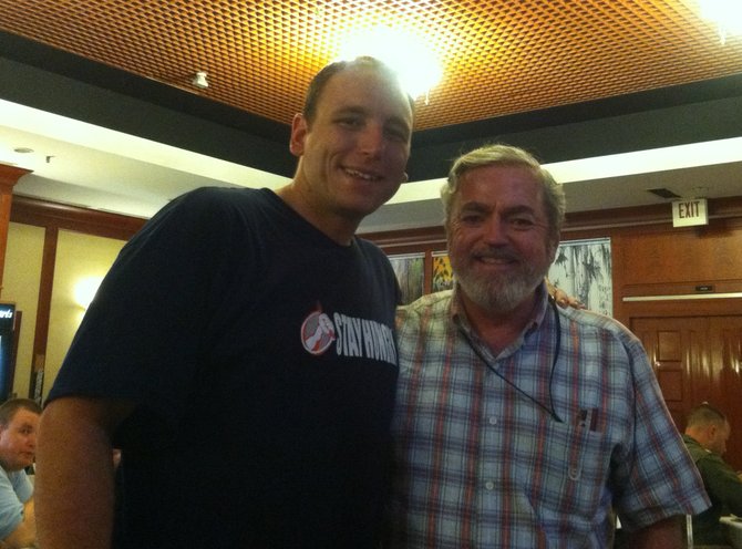 Dad and Joey Chestnut