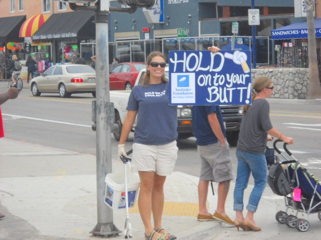 Surfrider volunteers at Hold On To Your Butt Day.
