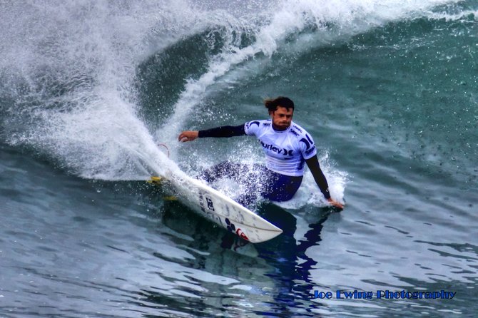 Dane Reynolds, pro surfer getting waves in at Trestles. A collection of surfing spots at San Onofre State Beach.