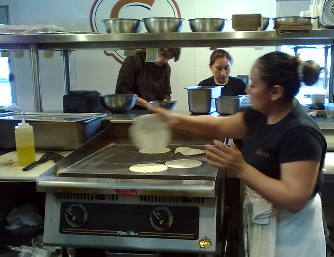 Fresh tortillas being made at a local eatery in Yountville.