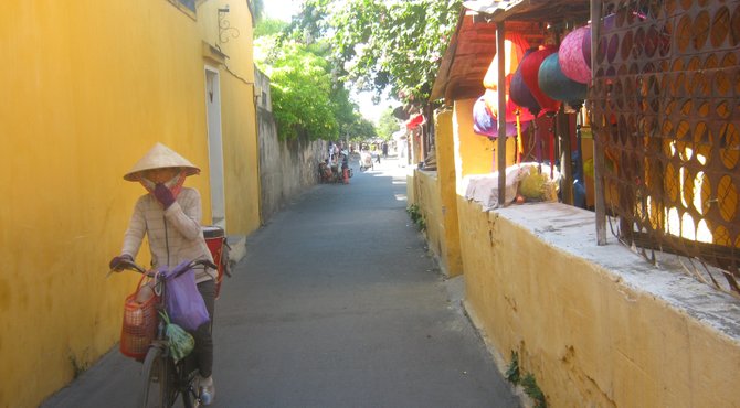 an old city walkway in Hoi An