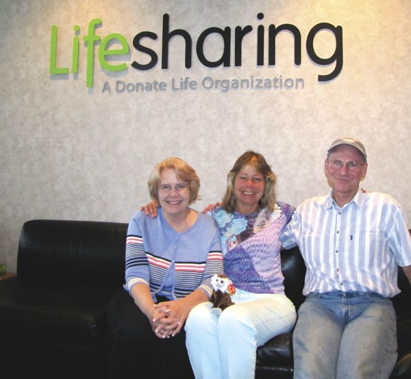Eight years ago, Monica Cunningham (center) received a pancreas and 
a kidney from the deceased 16-year-old son of Katie and Thom Wilson.
