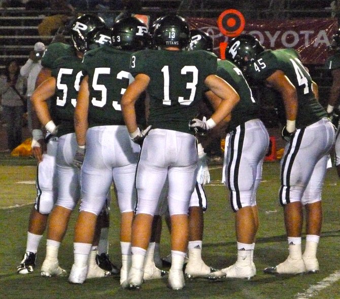 Poway in the offensive huddle