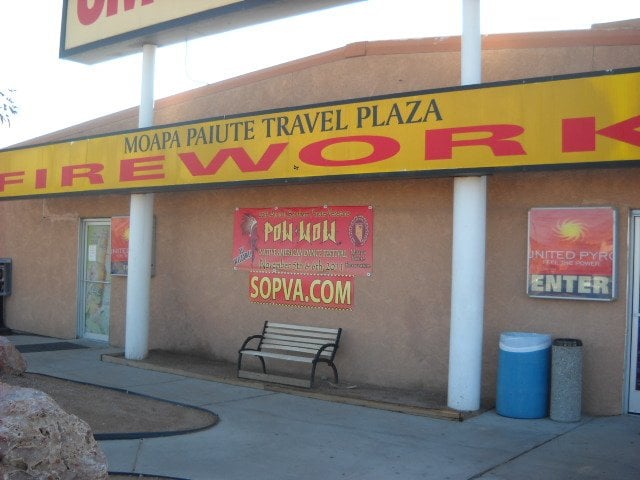 Located on an Indian reservation and sells LOTS of (legal) fireworks!