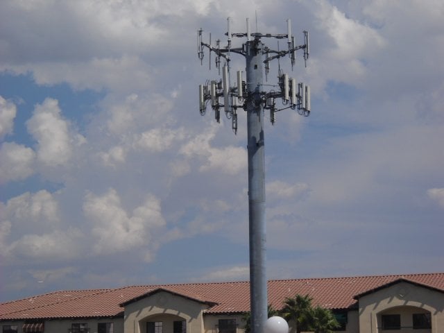 A mega cell-phone tower makes for EXCELLENT cell phone reception in the area!