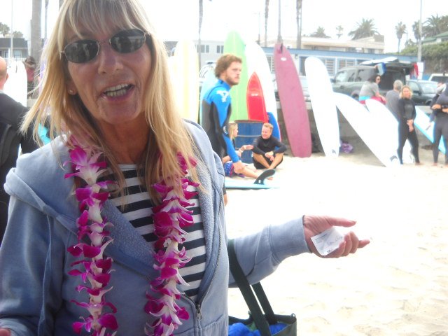 Wonderful friend of clean water-Donna Frye-at the Paddle for Clean Water in OB.