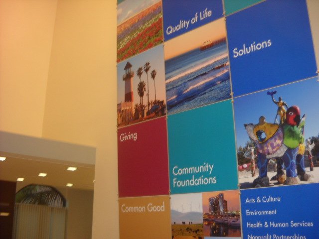 San Diego Foundation's colorful wall at Liberty Station.