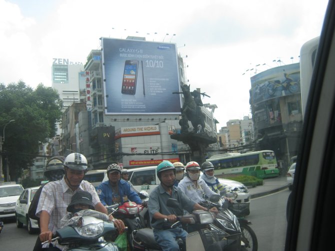 A busy intersection in Ho Chi Minh City, Vietnam
