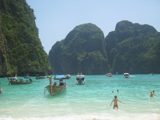 Maya Bay in Thailand is a stunningly gorgeous beach.