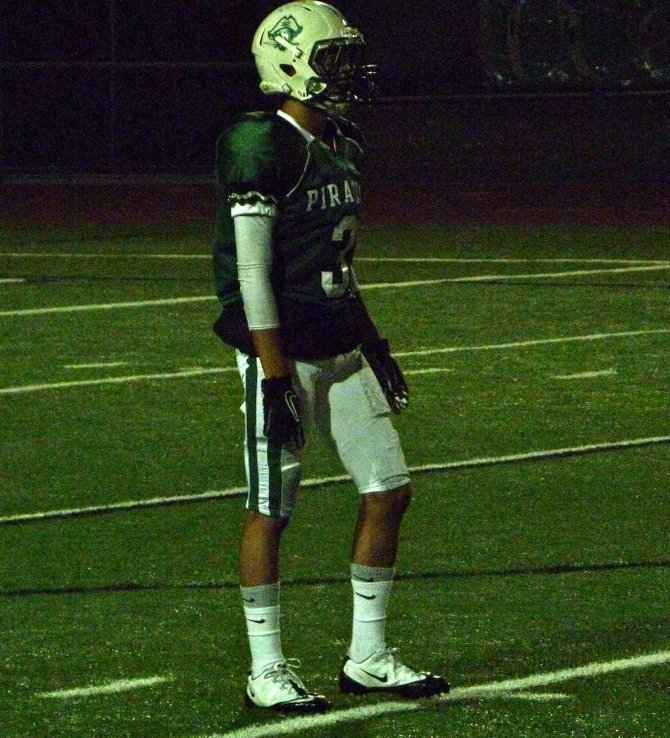 Oceanside receiver Jayce Whittaker awaits a La Costa Canyon kickoff