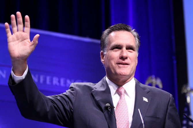 Romney: “Thank you, Rancho Santa Fe. I’ll be here all year. Never mind the waitresses. Tip me.”