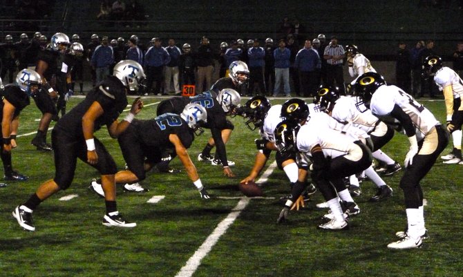 The South Bay line of scrimmage between Olympian and Eastlake