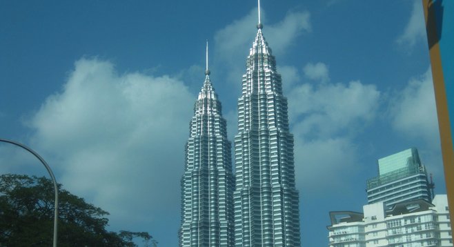 Kuala Lumpur's Petronas Towers (now the second-tallest buildings in the world)