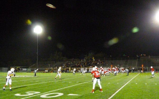 The MetLife Blimp oversaw the first half of Francis Parker-Christian Division V semifinal