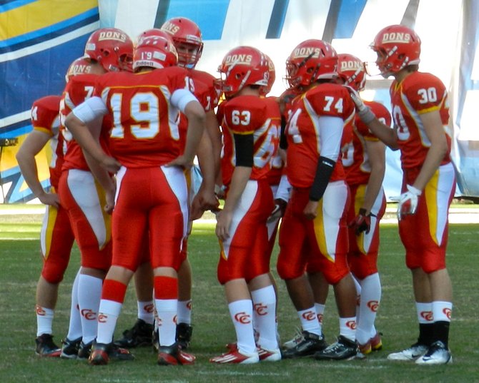 Cathedral Catholic huddles up during a timeout