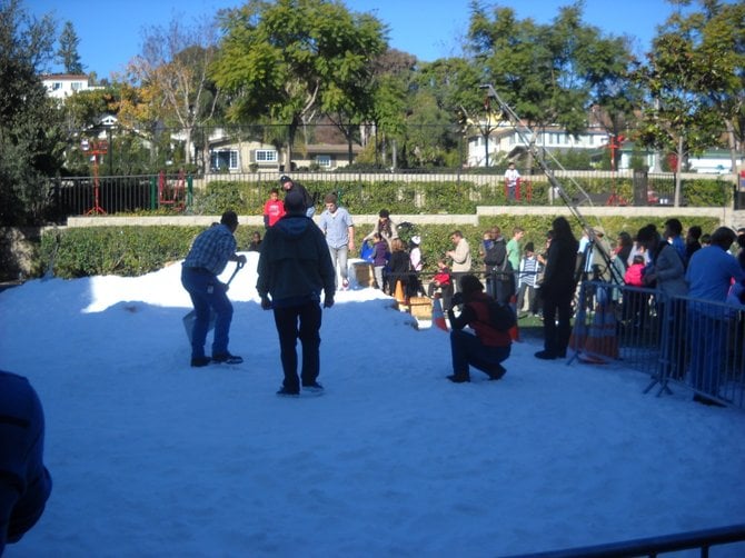 A Christmas miracle! It snowed out back at The Rock Church for the Holy Days!