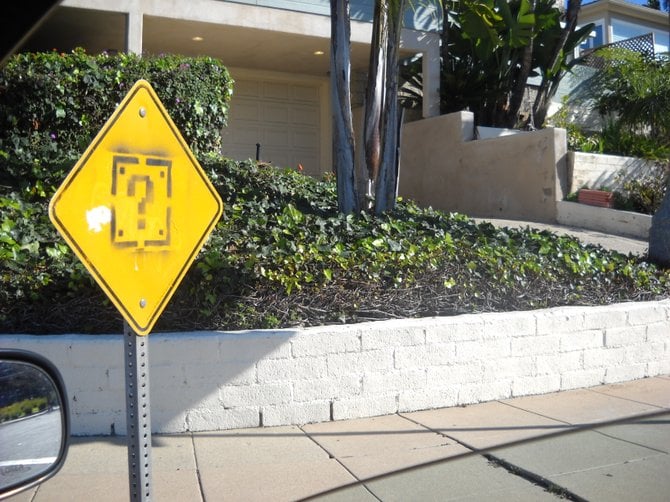 Questionable street sign along Poinsettia Drive in Point Loma.