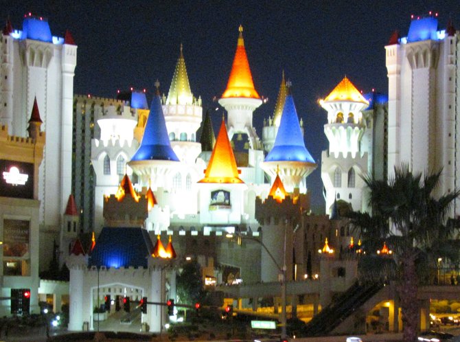 A pre-Christmas visit to Las Vegas included a stay at the Excalibur Hotel.  The night shot makes it look like a magical place.