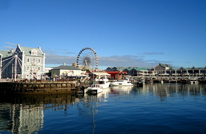 View of Cape Town's waterfront in South Africa, taken in the Spring of 2011.