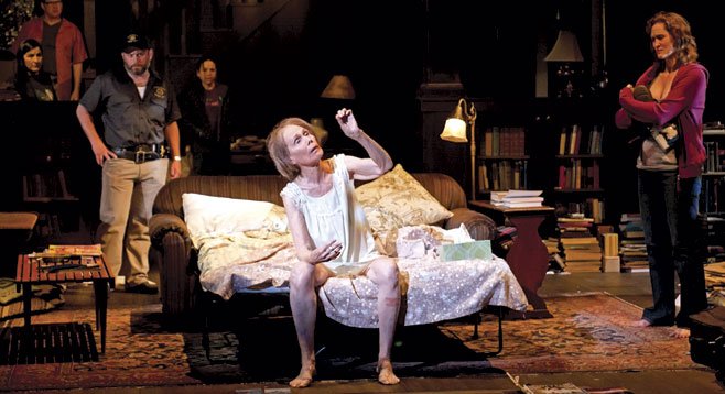 Lois Markle as Violet Weston (center) with the cast of Tracy Letts’s Pulitzer Prize–winning play August: Osage County