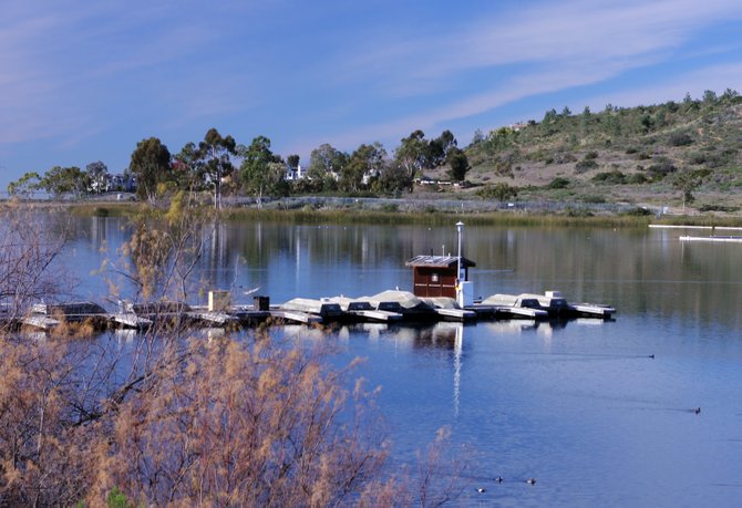 Boat dock at Lake Miramar in 2012