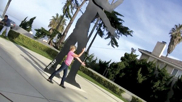 The Hammering Man sculpture in La Jolla. Jim liked to 
film what he called “eye candy,” and he wasn’t referring to me.