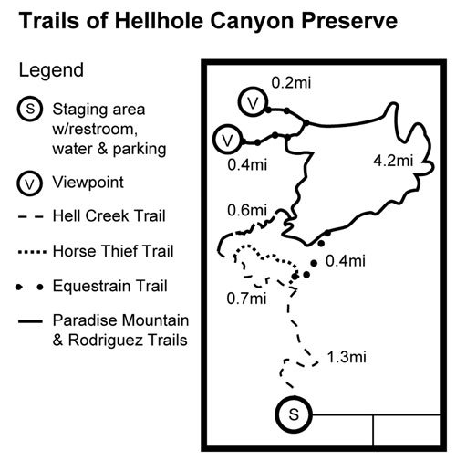 Map to Hellhole Canyon.