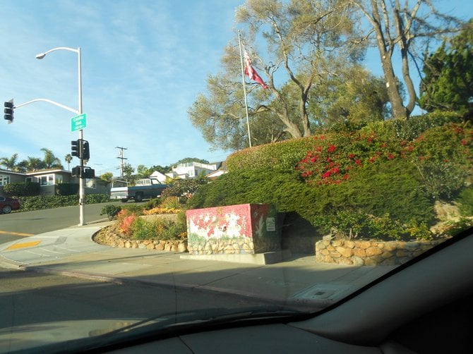 Colorful utility box art near Point Loma & Catalina Avenues.