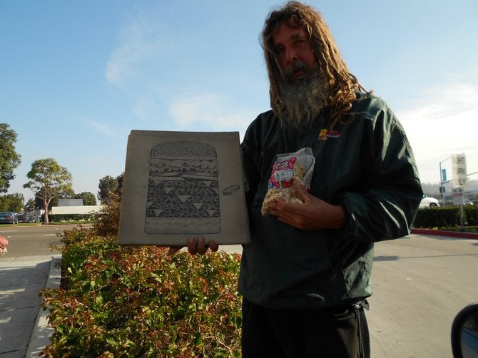 Cool homeless dude named Scott that panhandles near Sports Arena Starbucks.