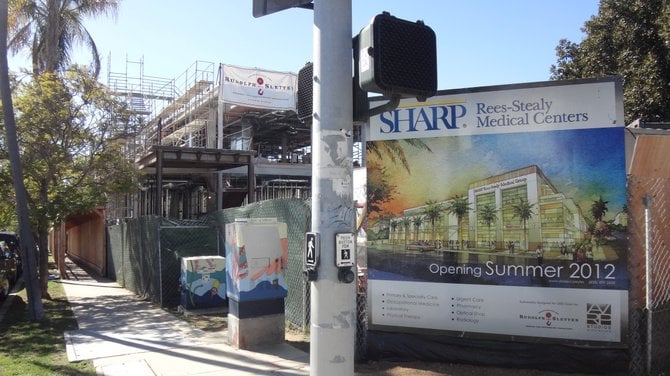 The new Sharp Rees-Stealy Medical Group facility rises downtown, on Fourth Avenue between Fir and Grape streets.