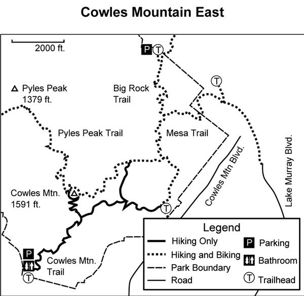 Cowles Mountain - East, map