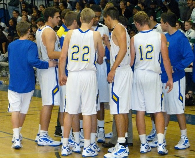 Grossmont huddles up during a timeout