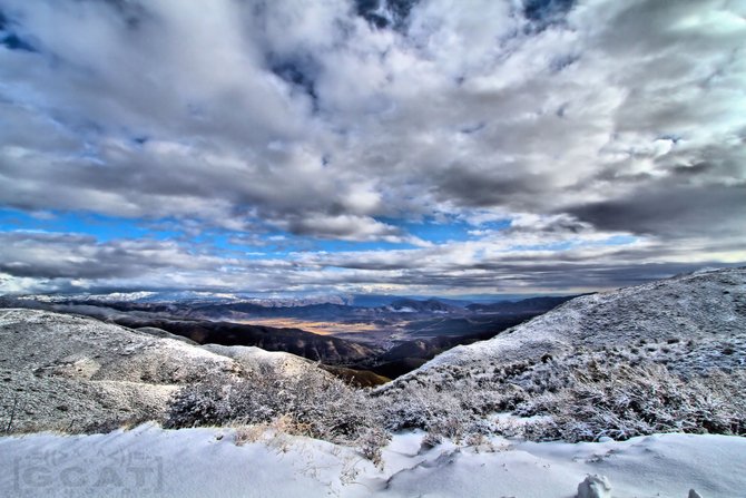 Julian, CA - view of the Anza Borrego Desert Valley with snow this time!