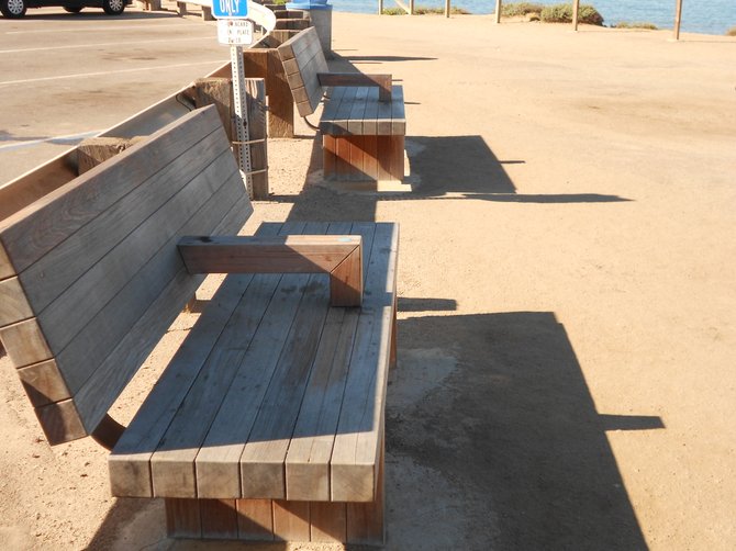 Benches to take in the stupendous views along Sunset Cliffs.