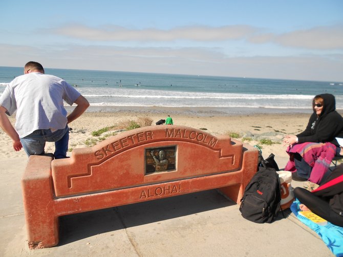Bench with scenic view at Tourmaline Beach.